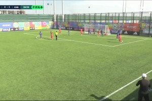U15国足3-0中非！4号小将头球破门